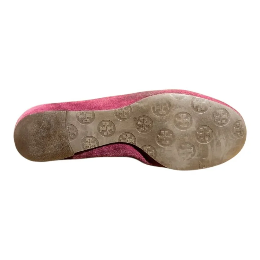 TORY BURCH Reva Maroon Suede Ballet Flats Size 8.5M